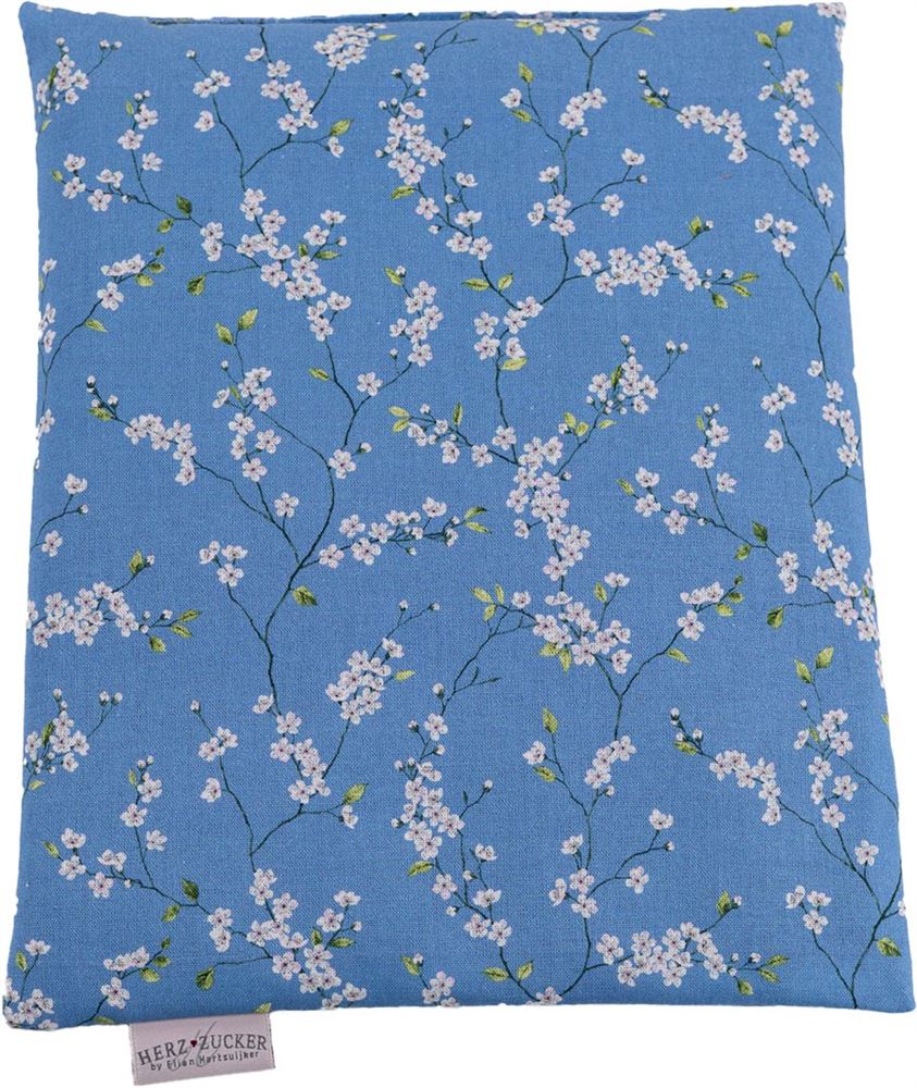 Herzzucker Traubenkernkissen 26x21cm Blümchen blau