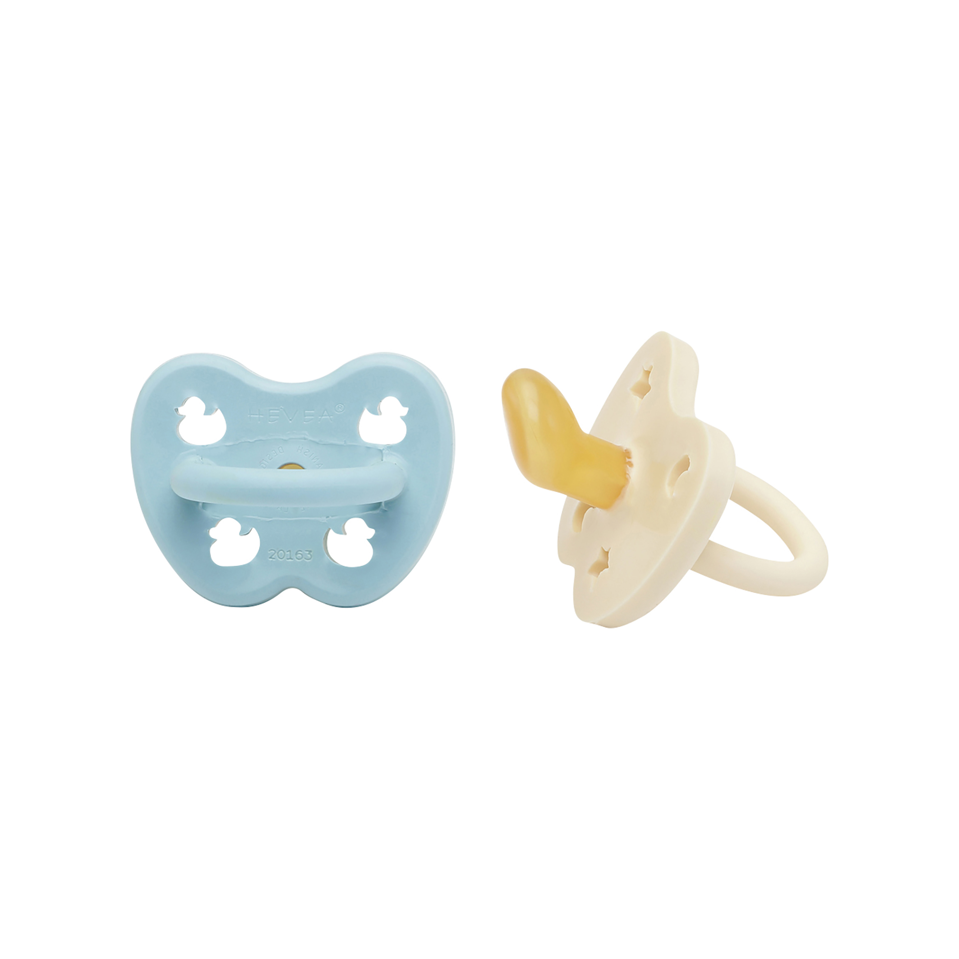 Hevea Schnuller Orthodontic blau weiss 0+ Monate 2 Stk