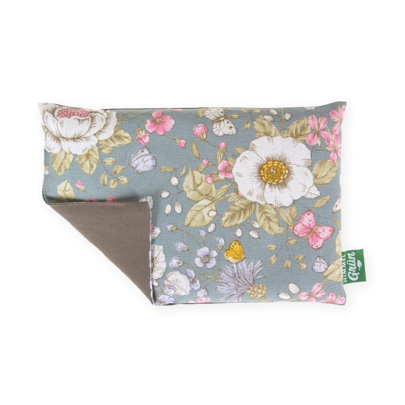 Himmelgrün Traubenkernkissen 30x20cm Schneerose