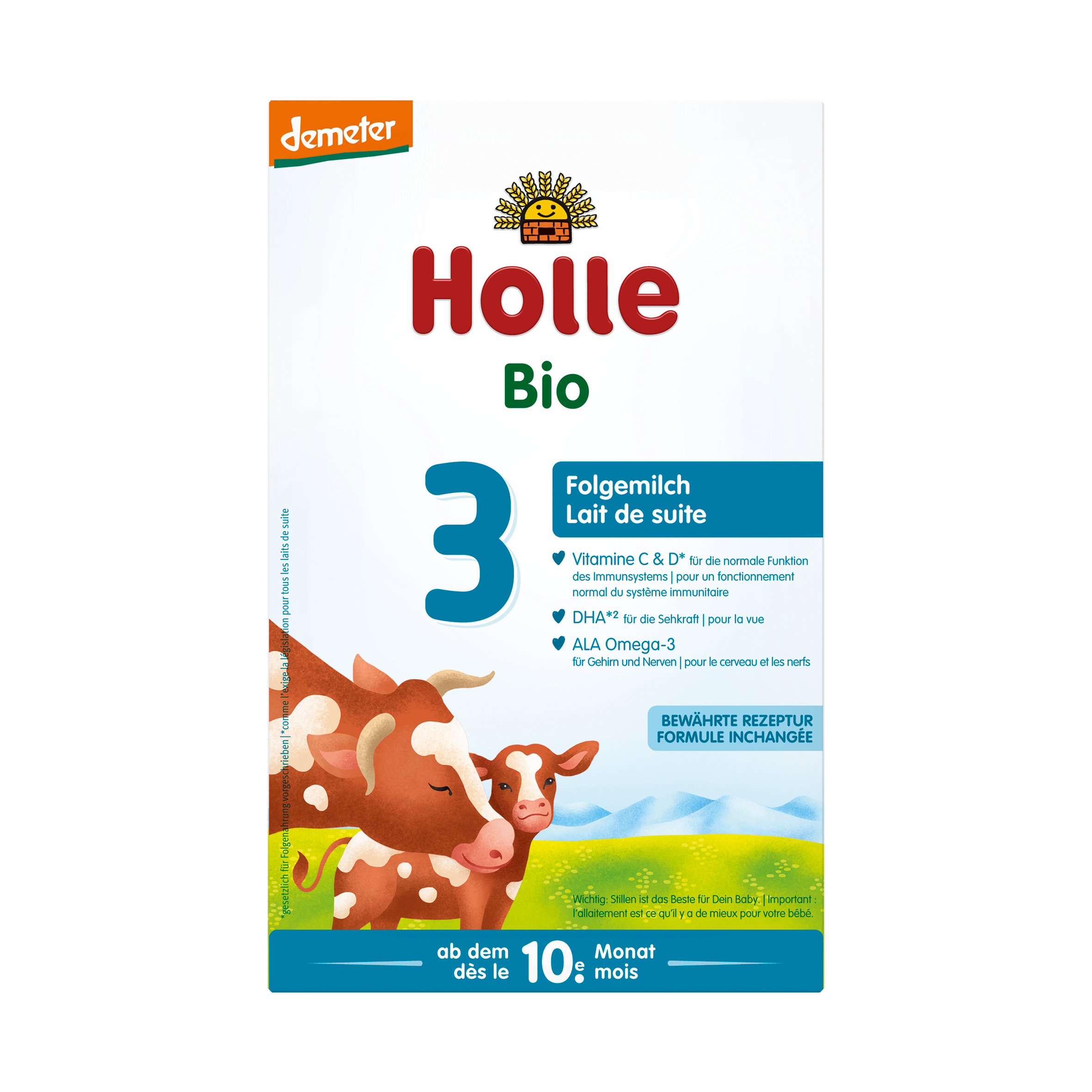 Holle Bio-Folgemilch 3 Karton 600 g