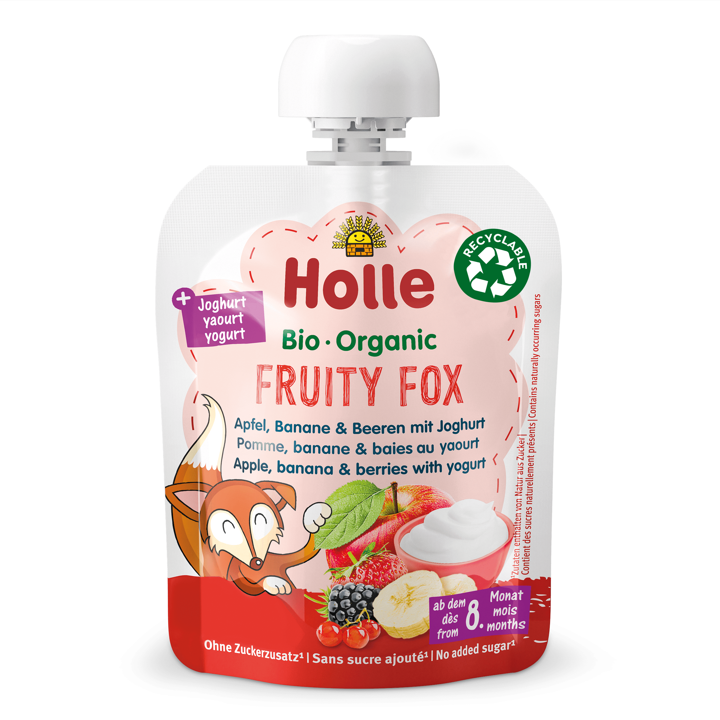 Holle Fruity Fox Apfel Banane & Beeren mit Joghurt Btl 85 g
