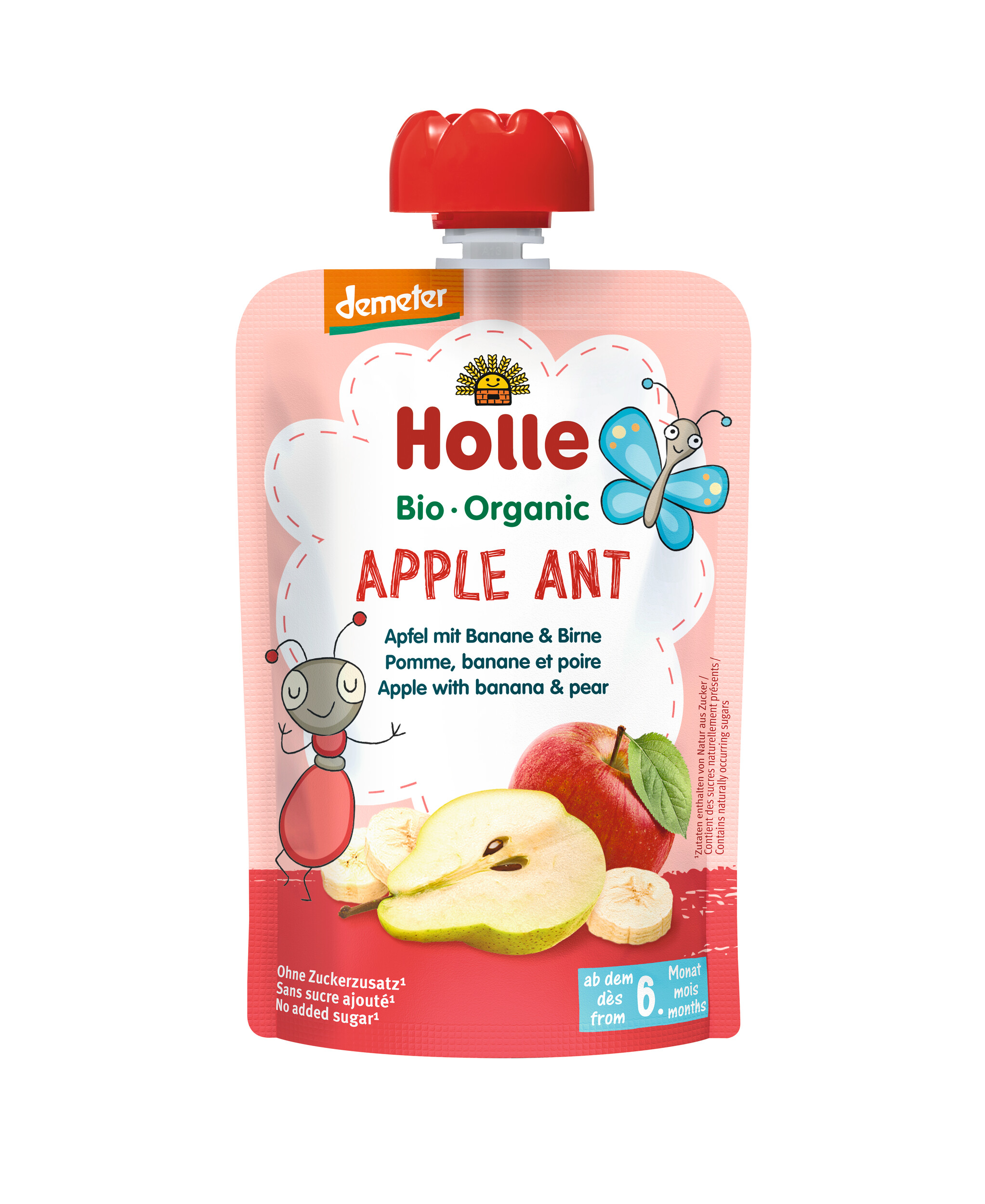 Holle Pouchy Apple Ant Apfel Banane mit Birne 100 g