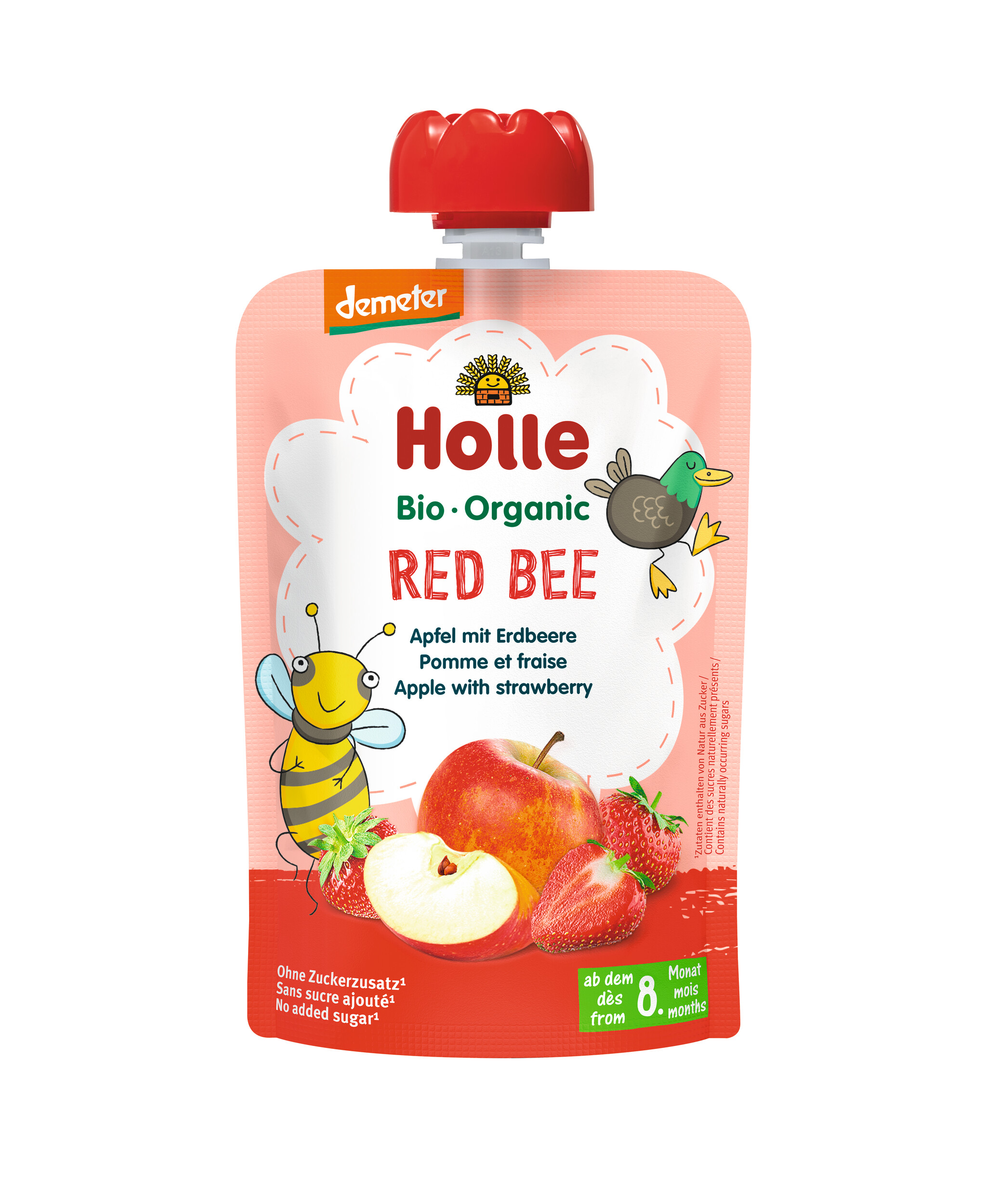 Holle Pouchy Red Bee Apfel und Erdbeere 100 g