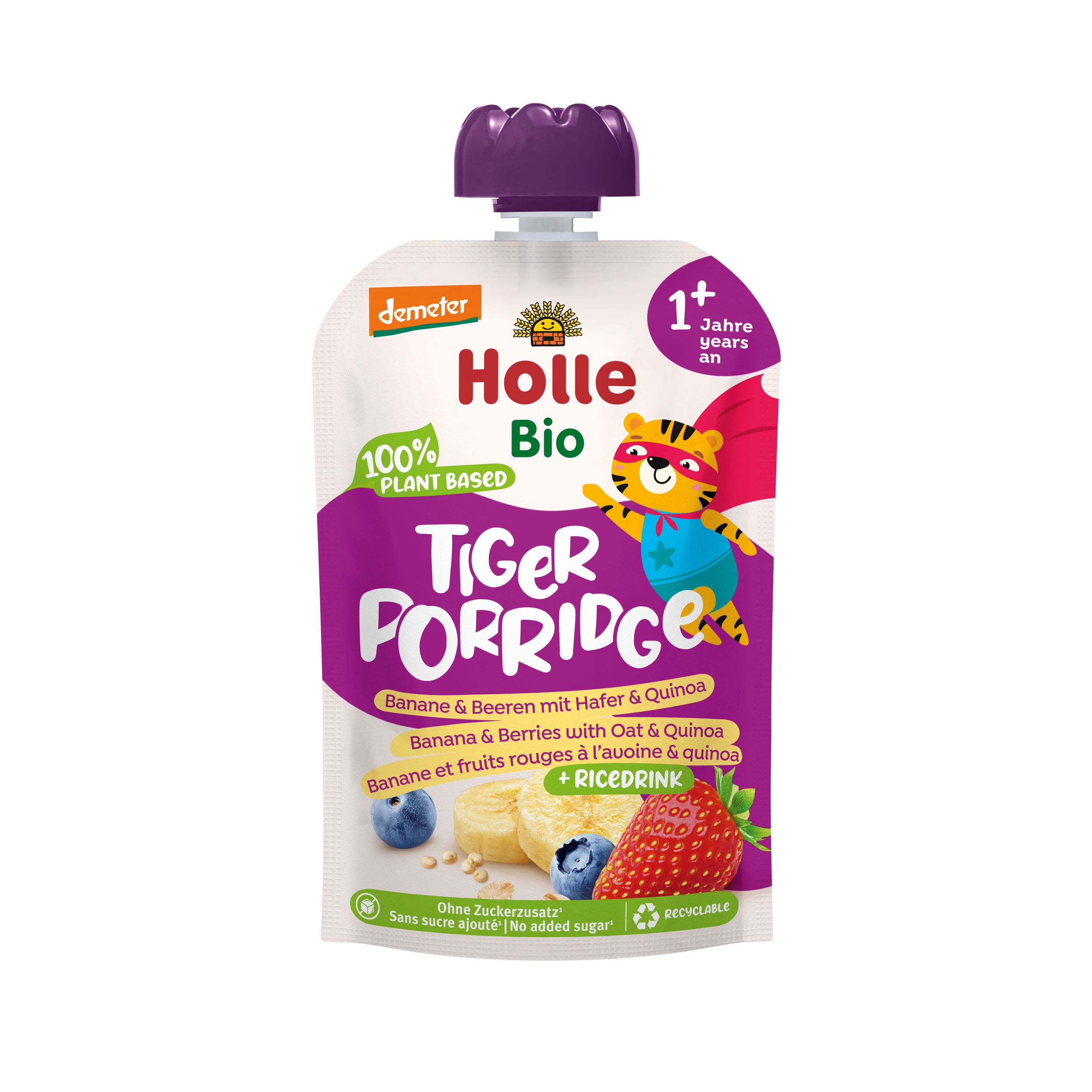 Holle Tiger Porridge Banane Beeren Hafer Quinoa Btl 110 g