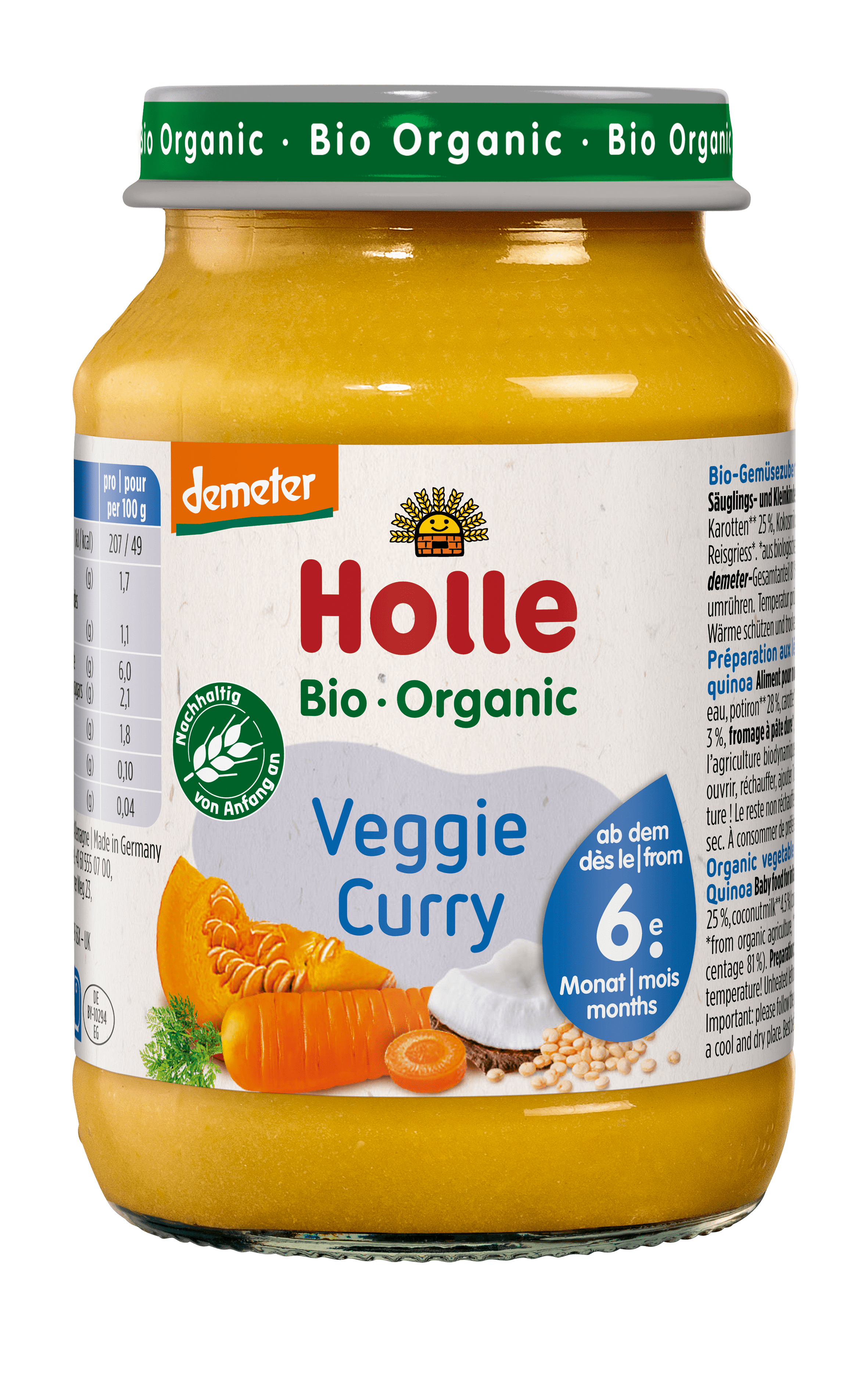 Holle Veggie Curry Glas 190 g