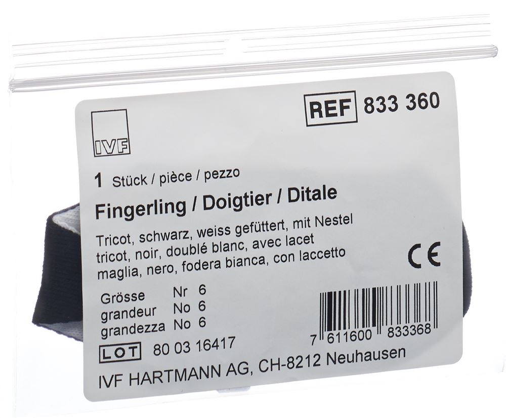 IVF Däumling Tricot Gr6 schwarz