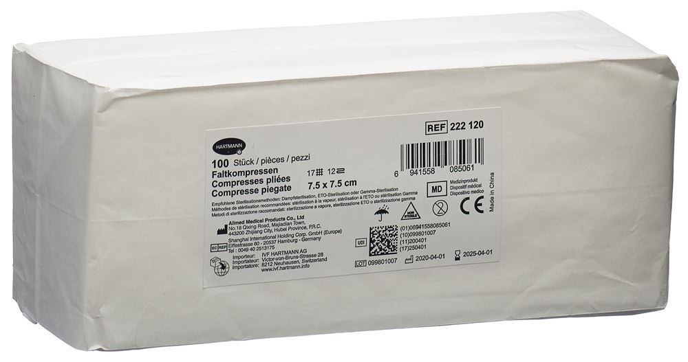 IVF Faltkompresse Typ 17 7.5x7.5cm 12 fach 100 Stk