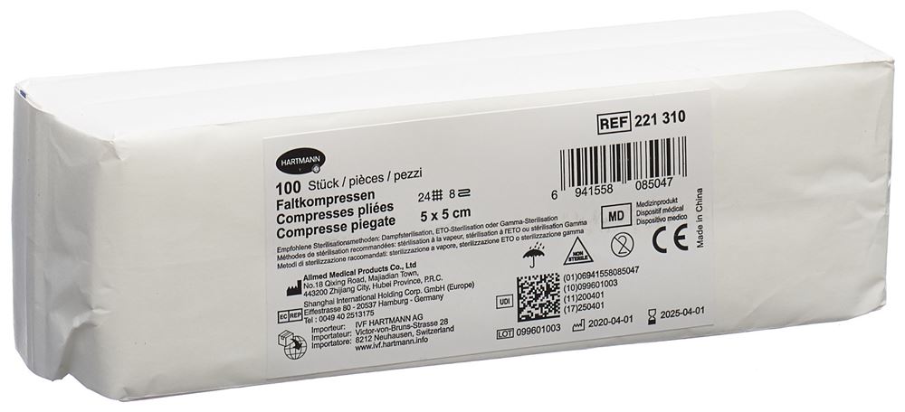 IVF Faltkompresse Typ 24 5x5cm 8 fach 100 Stk