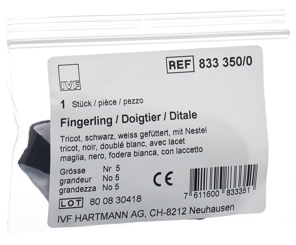 IVF Fingerling Tricot Gr5 schwarz