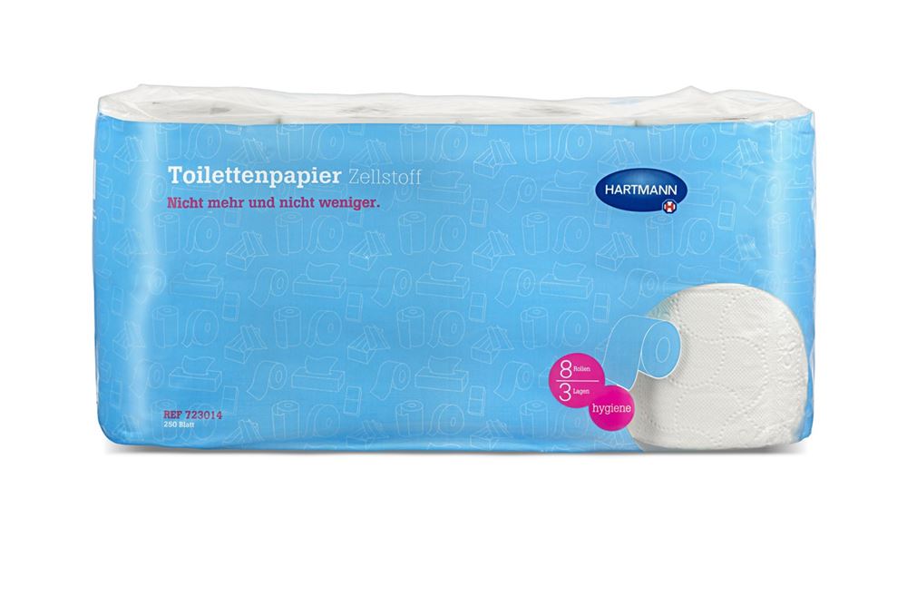 IVF WC-Papier Zellstoff 3-lagig 250 Blatt Rolle 8 Stk