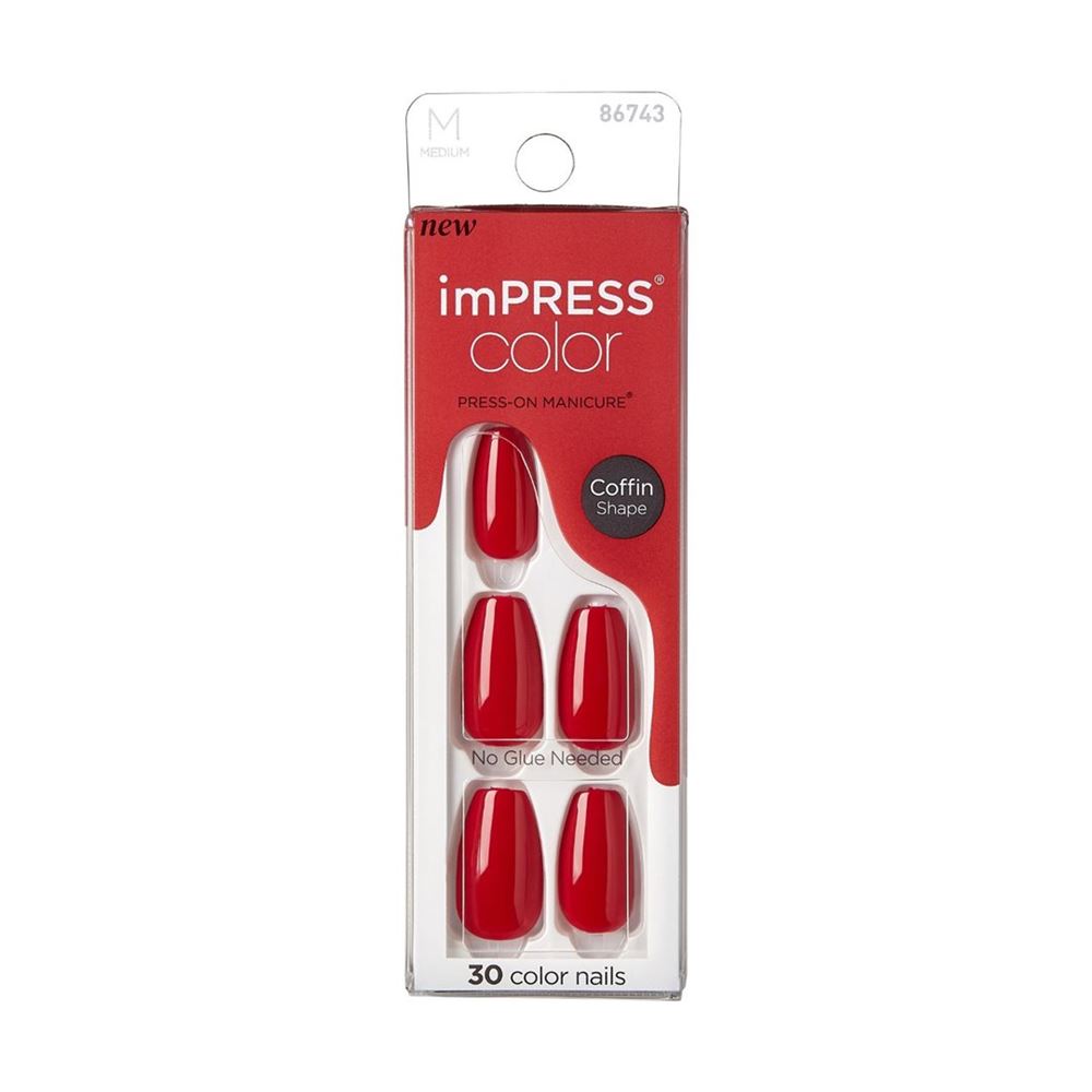 Kiss ImPress Color Nail Kit Coffin Reddy Or Not