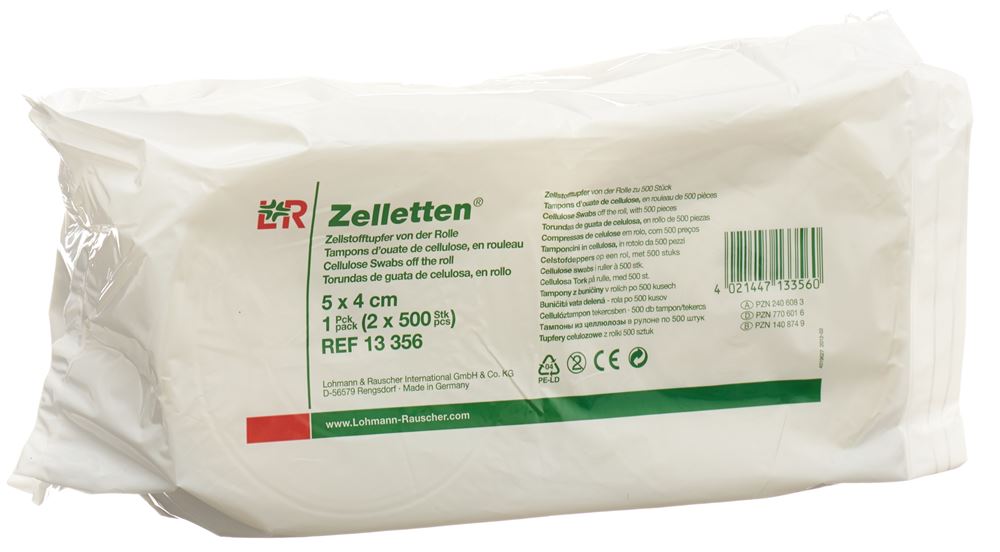 L+R Zelletten Zellstofftupfer Rollen 2 Stk