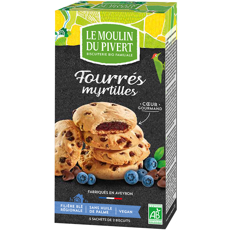 Le moulin du Pivert Cookies Fourrés Heidelbeere Ds 175 g