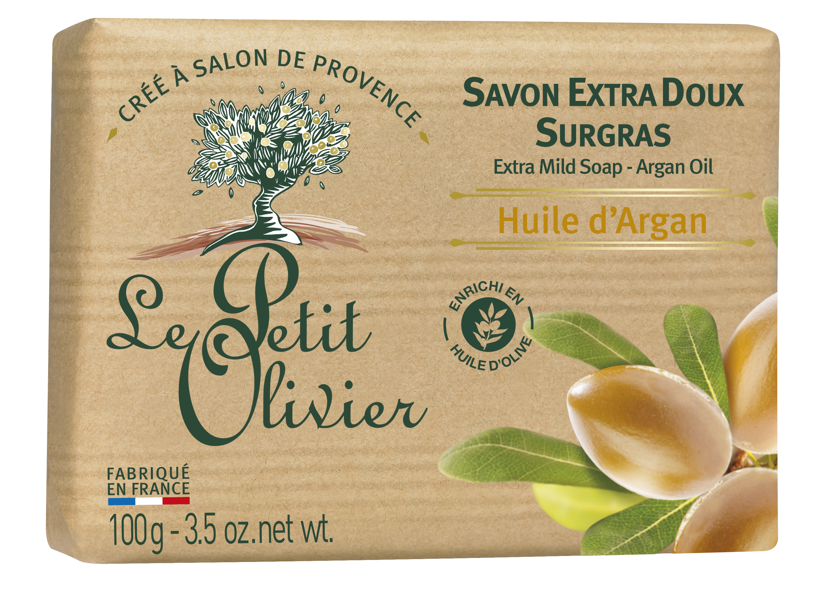 Le Petit Olivier savon extra doux huile d’argan 100 g