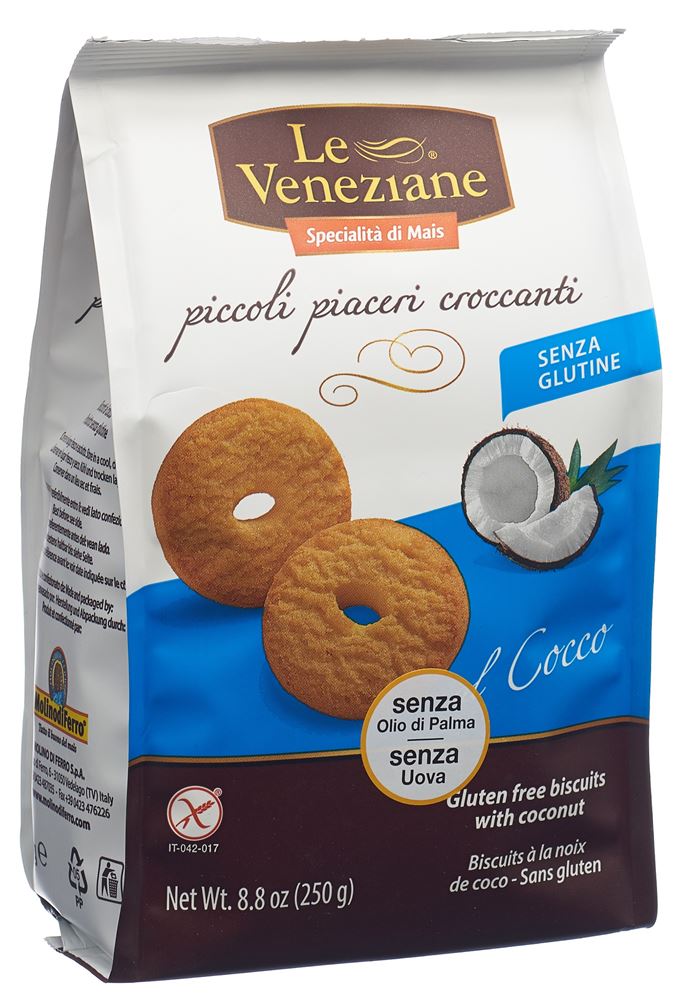 Le Veneziane Biscuits mit Kokosnuss glutenfrei 250 g
