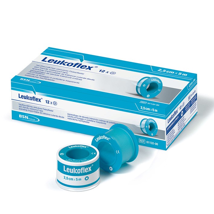 Leukoflex hautfreundliches oklusives Fixierpflaster 5mx2.5cm 12 Stk