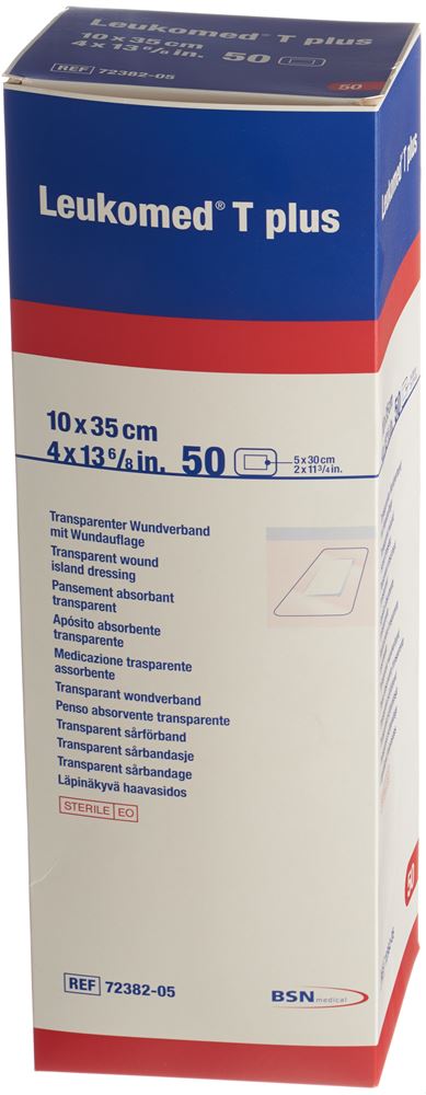 Leukomed T plus transparenter Wundverband 10x35cm mit Wundauflage 50 Stk