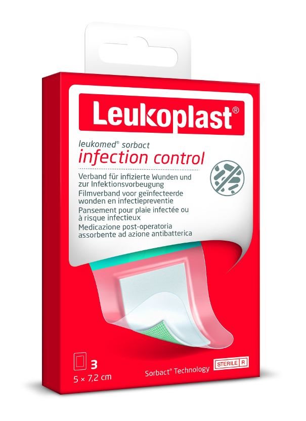 Leukoplast Leukomed Sorbact 7.2x5cm steril 3 Stk