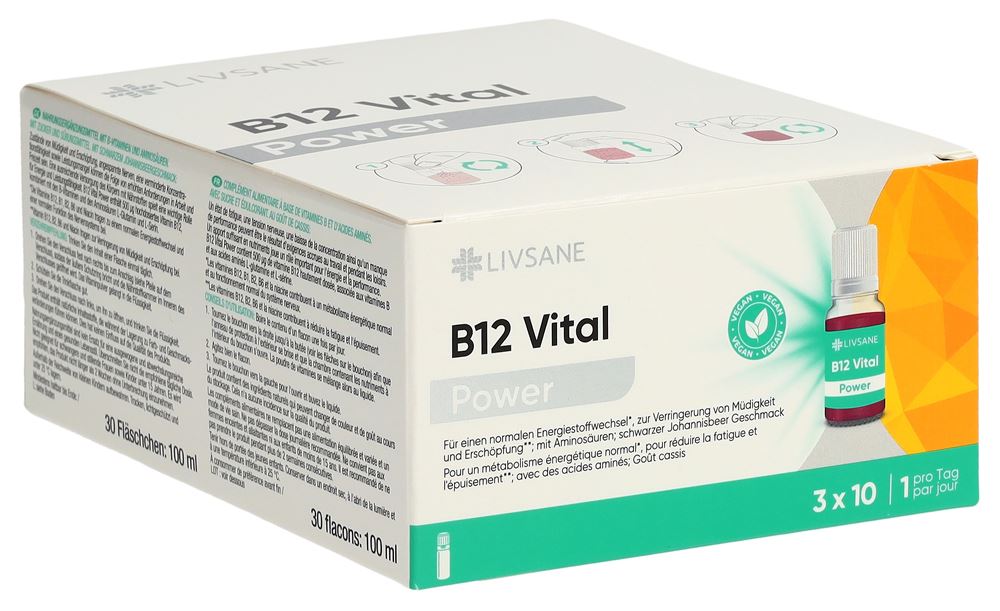Livsane B12 Vital Power Trink Lös 30 Stk