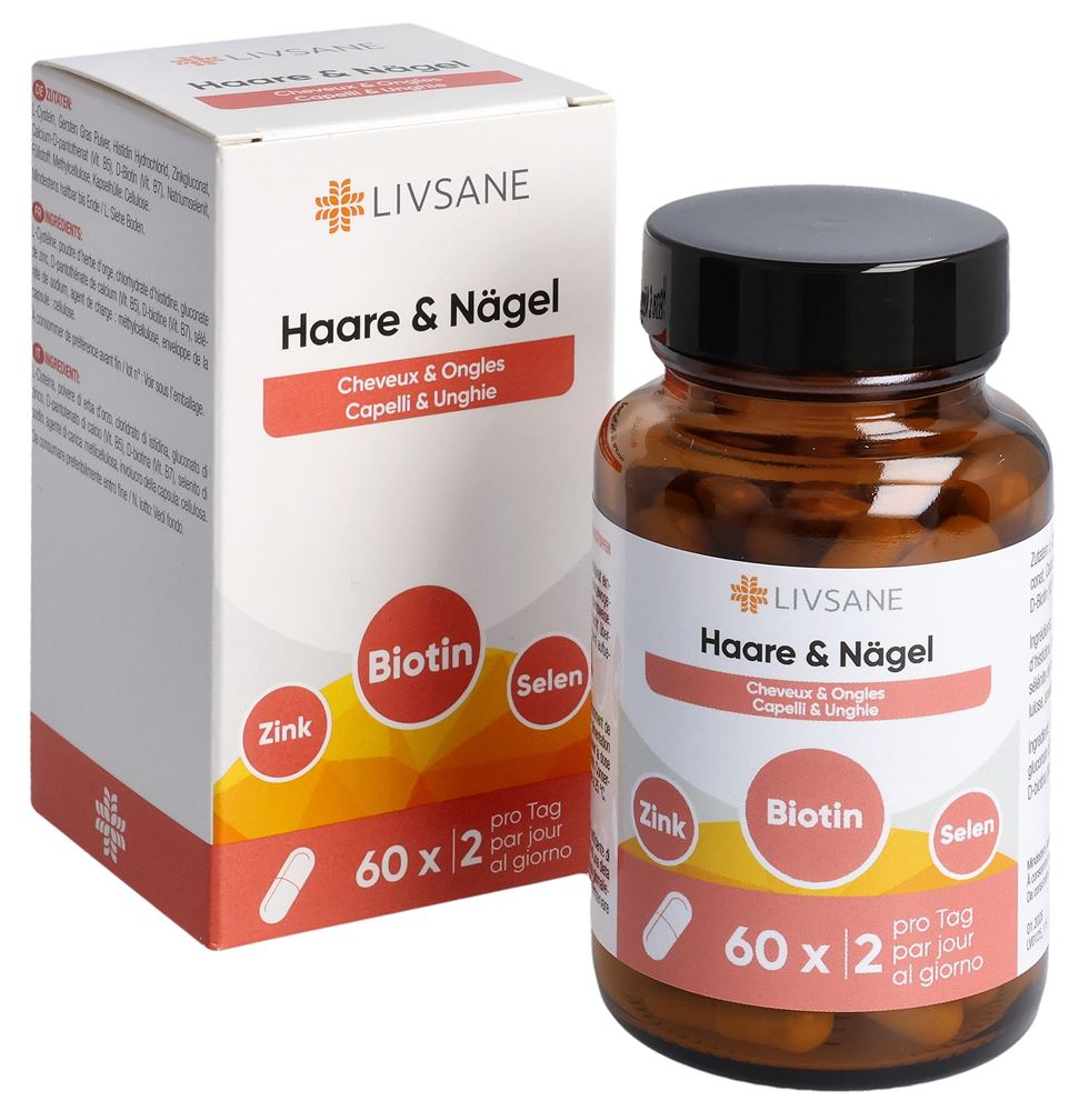 Livsane Haare & Nägel Kaps Glas 60 Stk