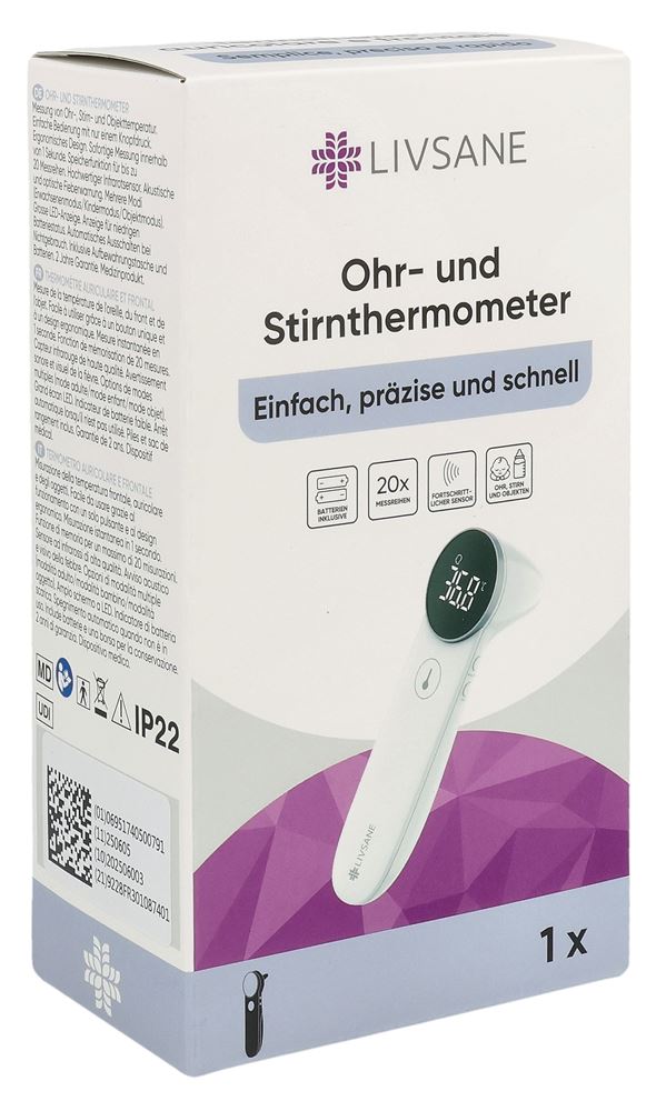 Livsane Ohr- und Stirnthermometer Box