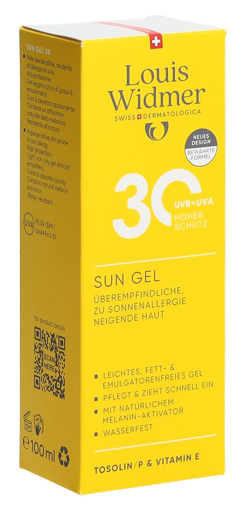 Louis Widmer Sun Gel Lsf30 parfumiert 100 ml