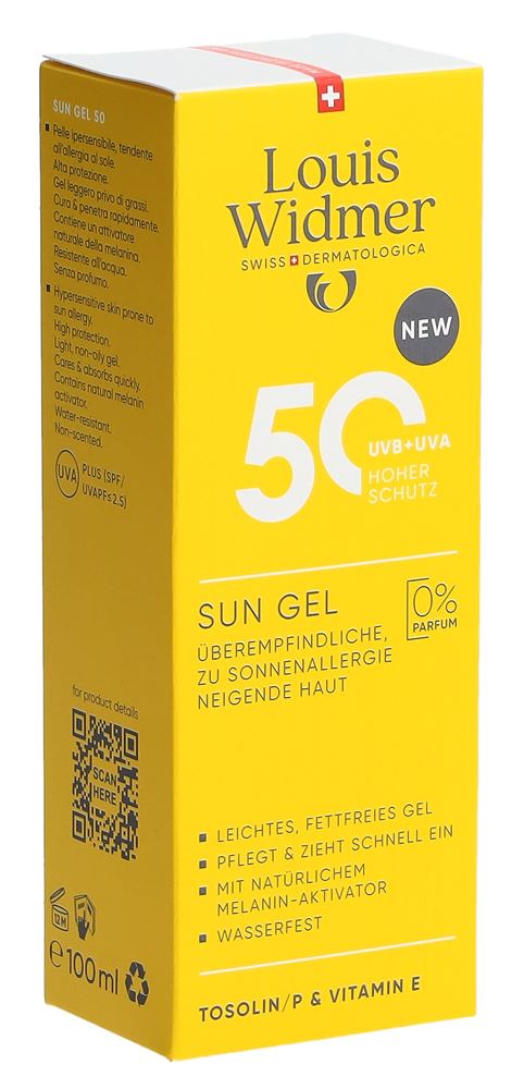 Louis Widmer Sun Gel Lsf50 ohne Parfum 100 ml