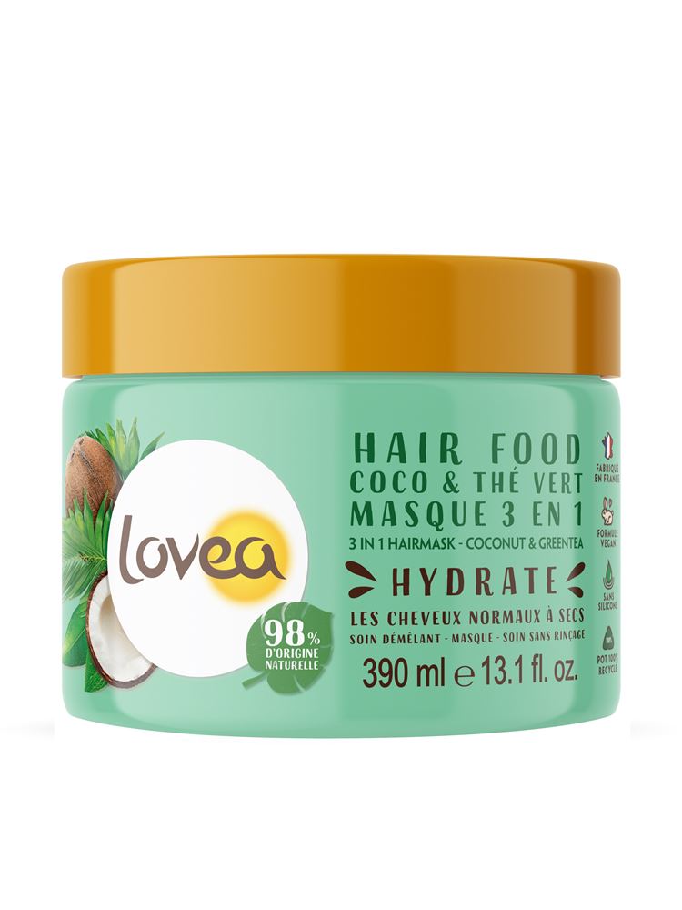 Lovea Hair Food Maske 3 in 1 Grüntee Kokos 390 ml