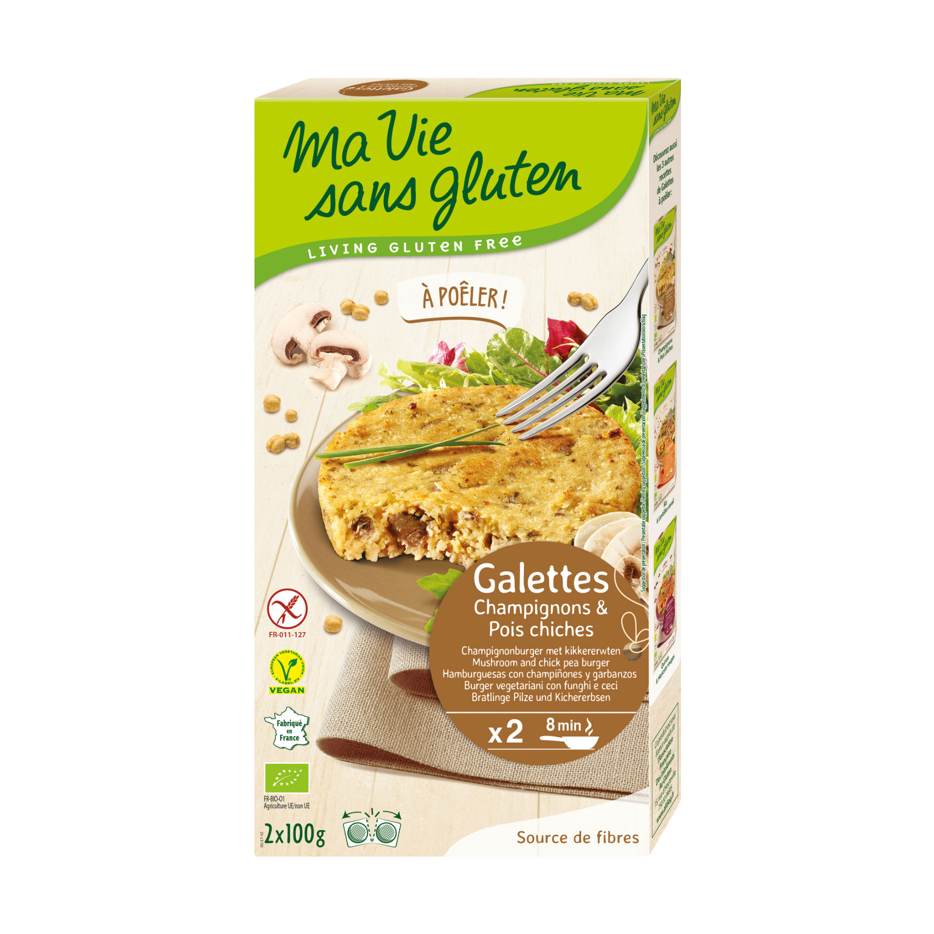 ma vie sans Gluten Bratlinge Pilze-Kichererbsen 2 x 100 g
