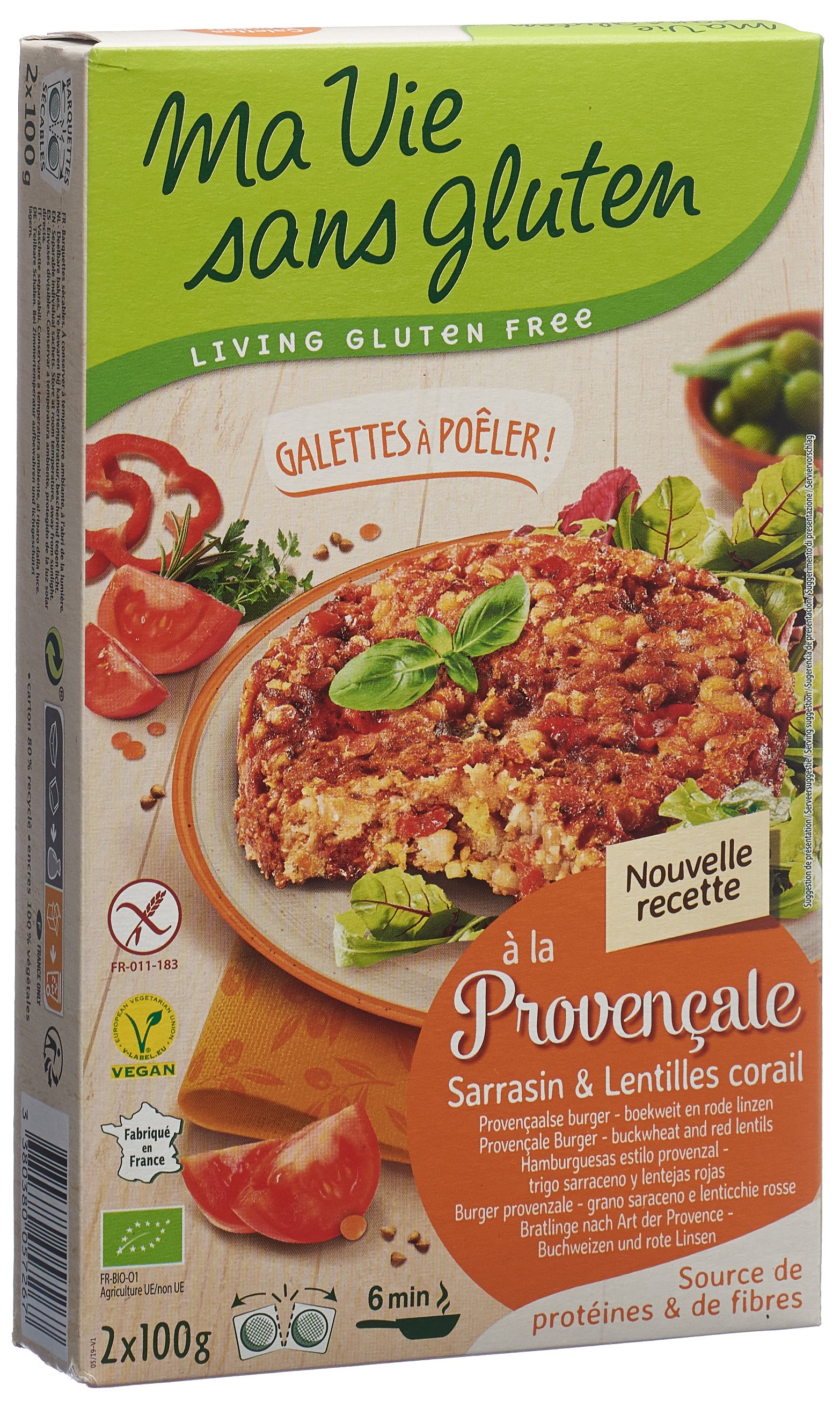 ma vie sans Gluten Bratlinge Tomaten-Rote Linsen 2 x 100 g