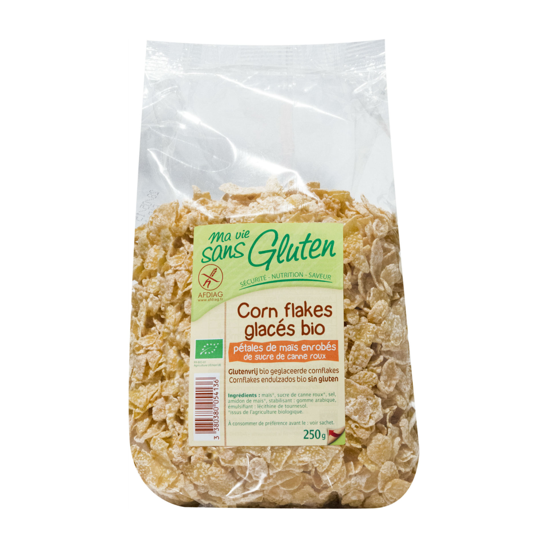 ma vie sans Gluten Corn Flakes gezuckert 250 g