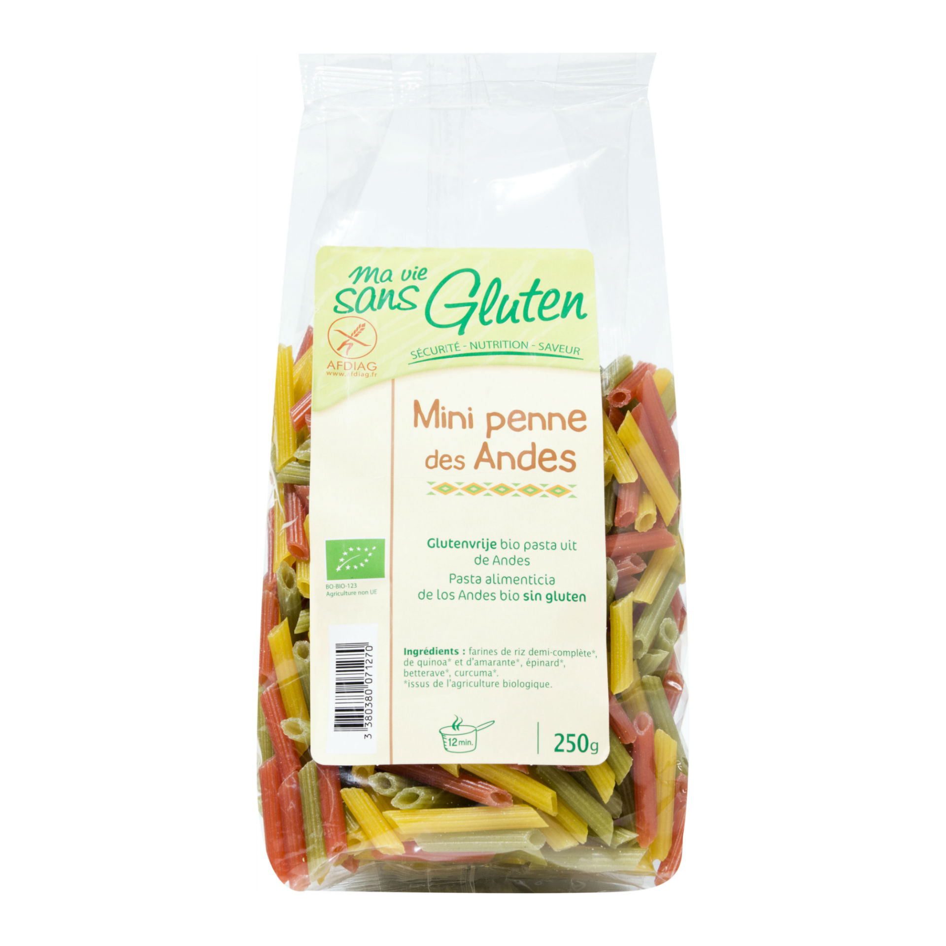 ma vie sans Gluten Mini Penne der Anden tricolore 250 g