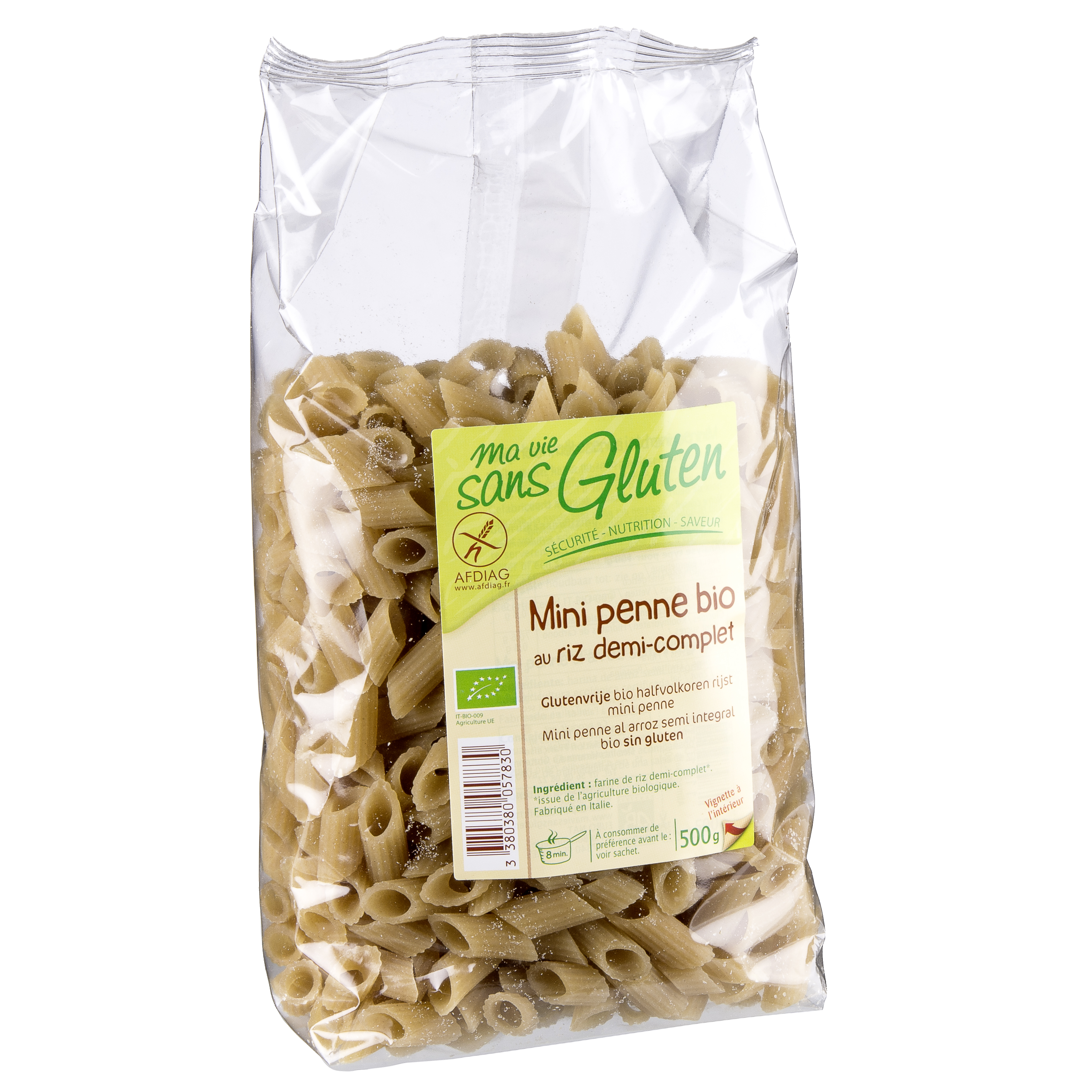 ma vie sans Gluten Mini Penne Reis Halbvollkorn 500 g