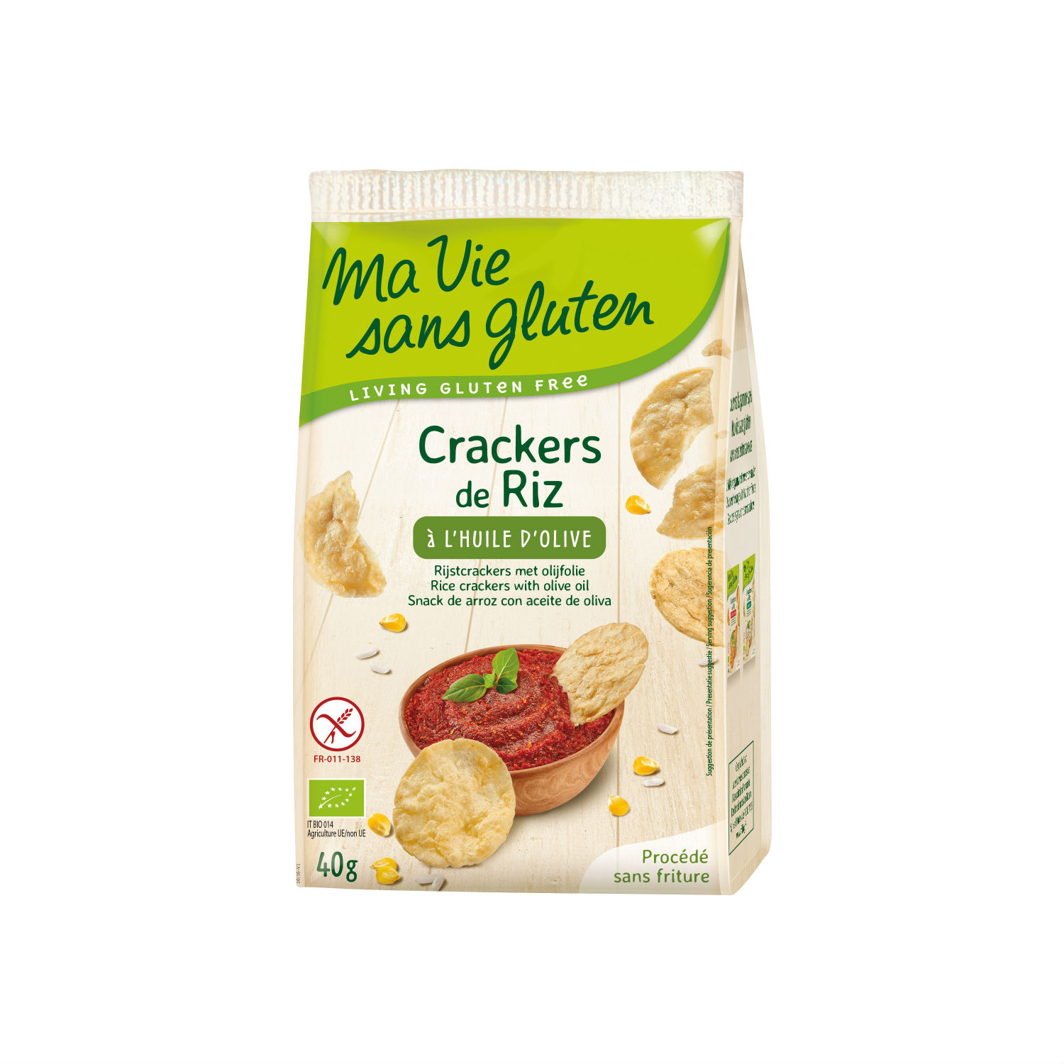 ma vie sans Gluten Reis Cräcker mit Olivenöl 40 g