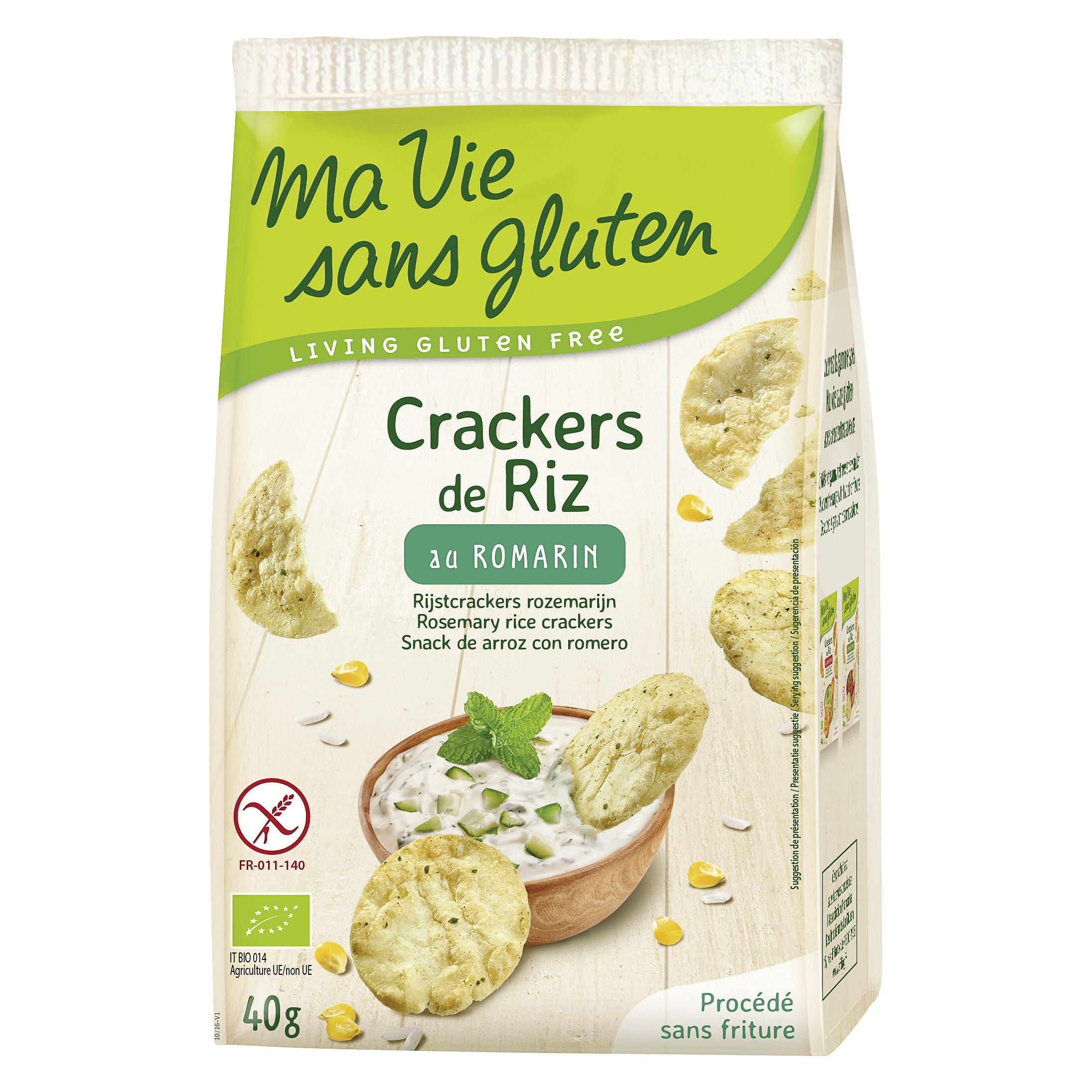 ma vie sans Gluten Reis Cräcker mit Rosmarin 40 g