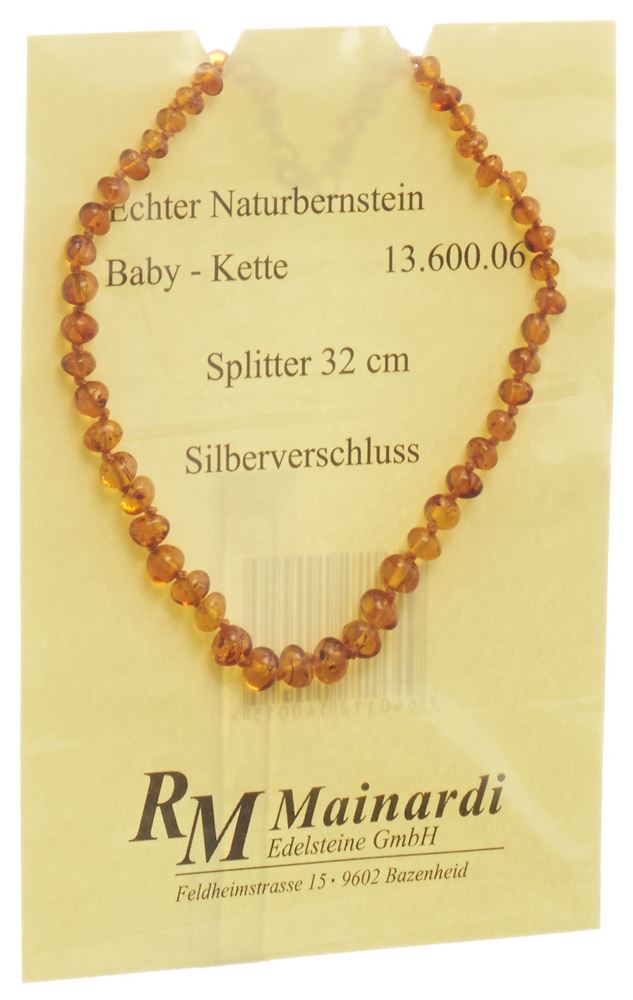 Mainardi Natur Bernstein 32cm Splitter Silberverschluss