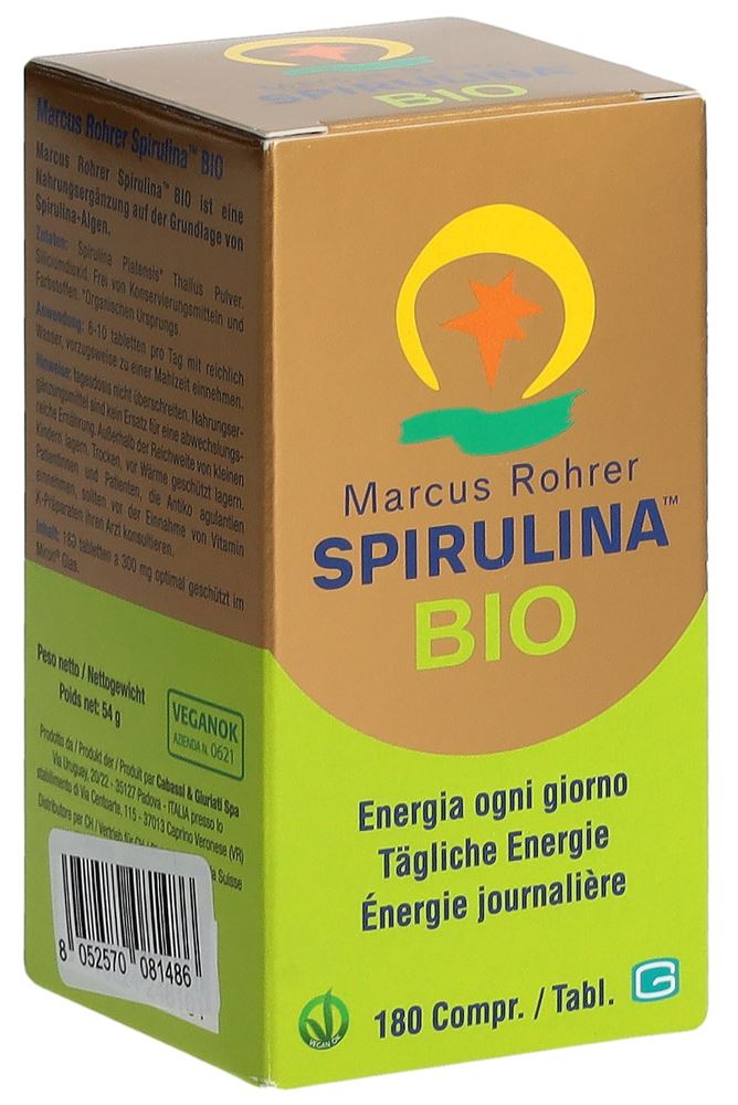 Marcus Rohrer Spirulina Tabl Bio Glasfl 180 Stk
