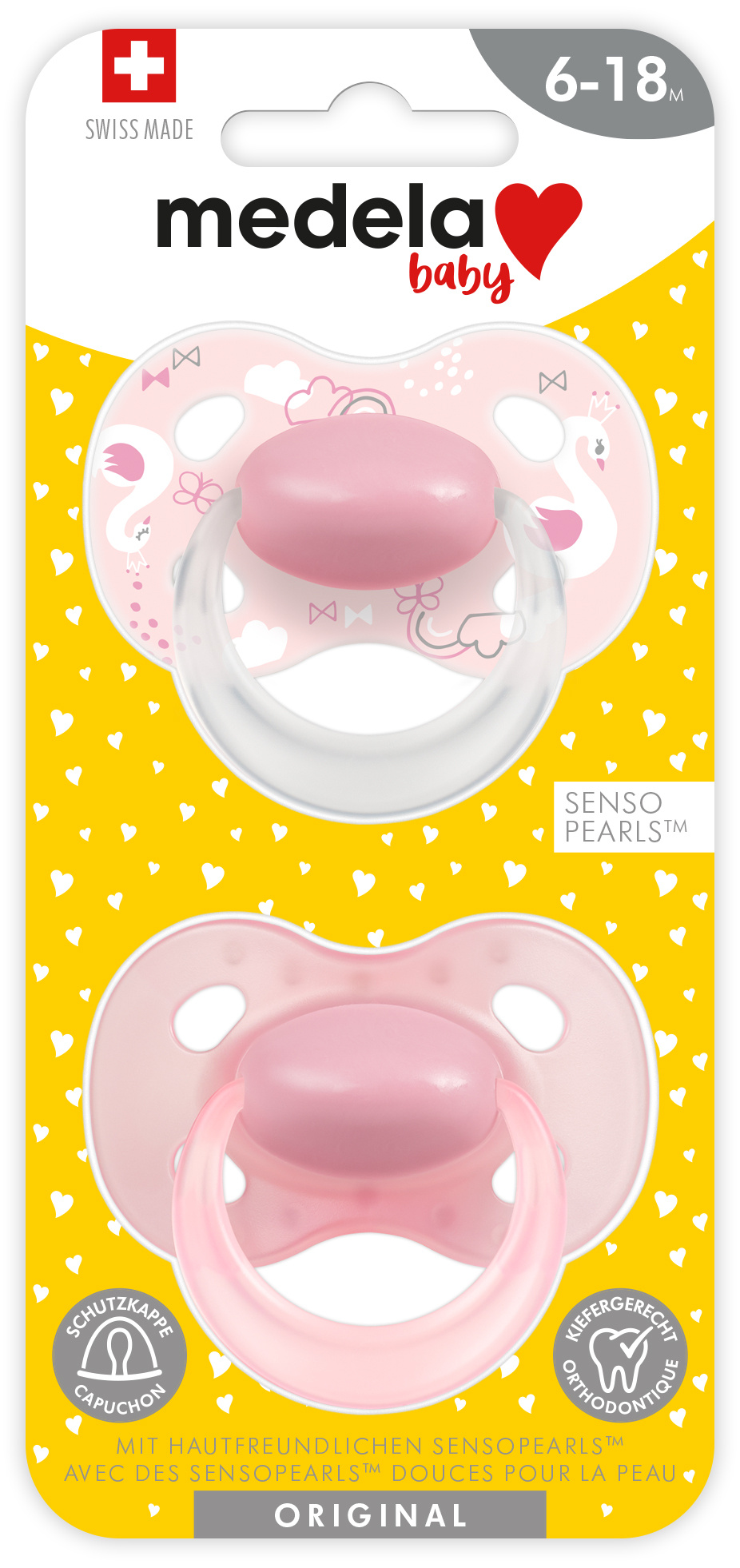 Medela Baby Nuggi Original 6-18 Rosa 2 Stk