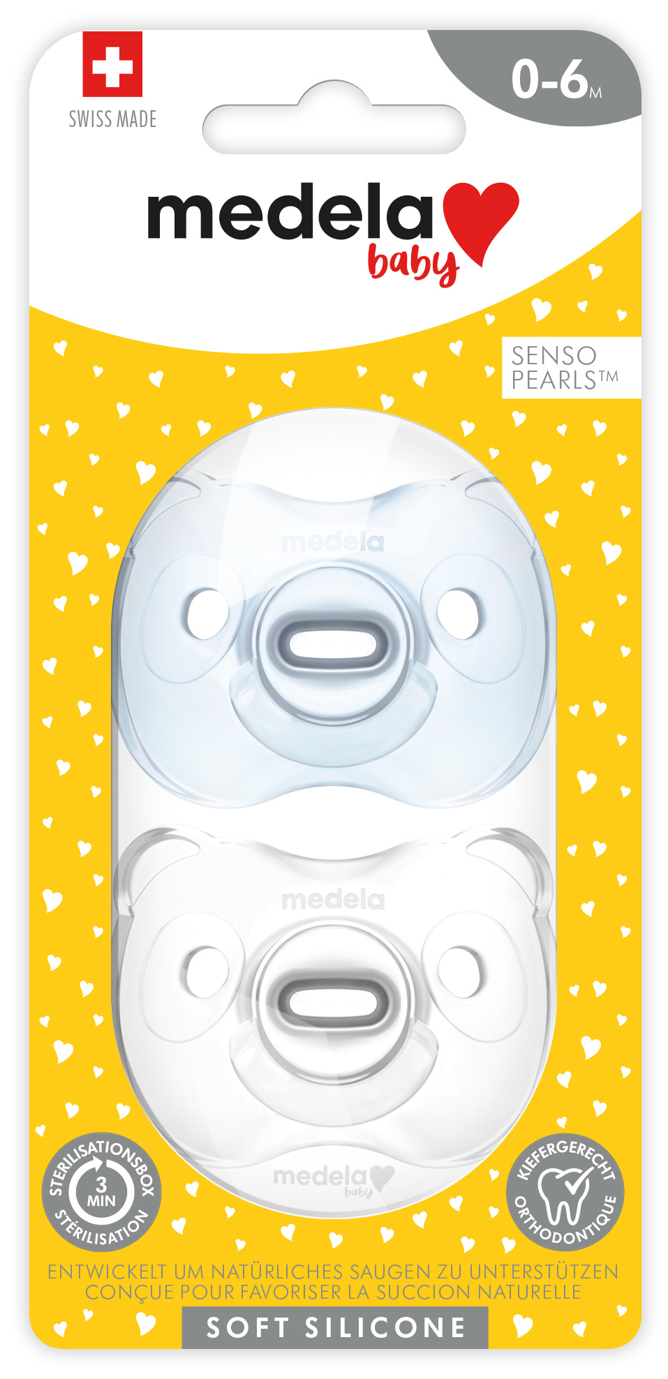 Medela Baby Nuggi Soft Silicone 0-6 Blau 2 Stk