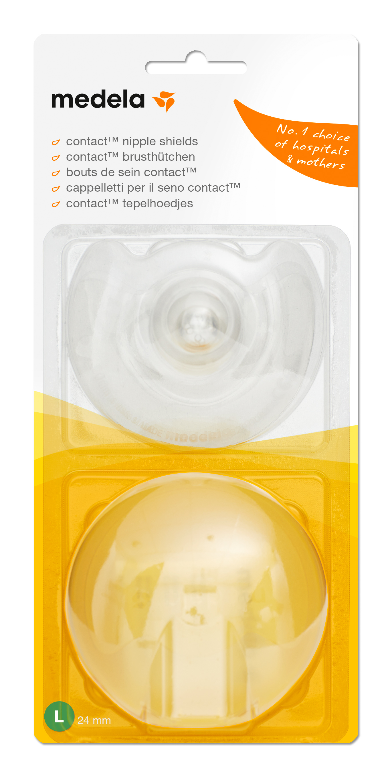 Medela Contact Brusthütchen L 24mm mit Box 1 Paar