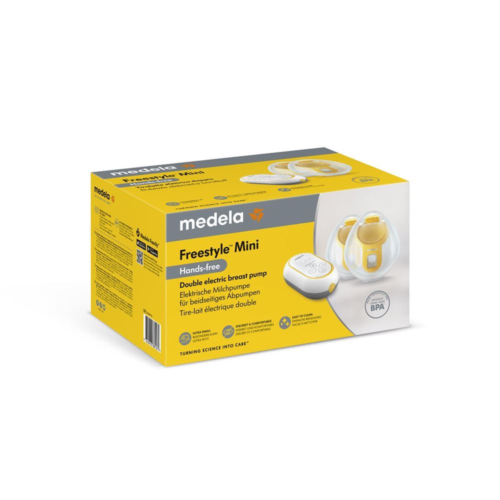 Medela Freestyle elektrische Doppelmilchpumpe Mini Hands-free Box