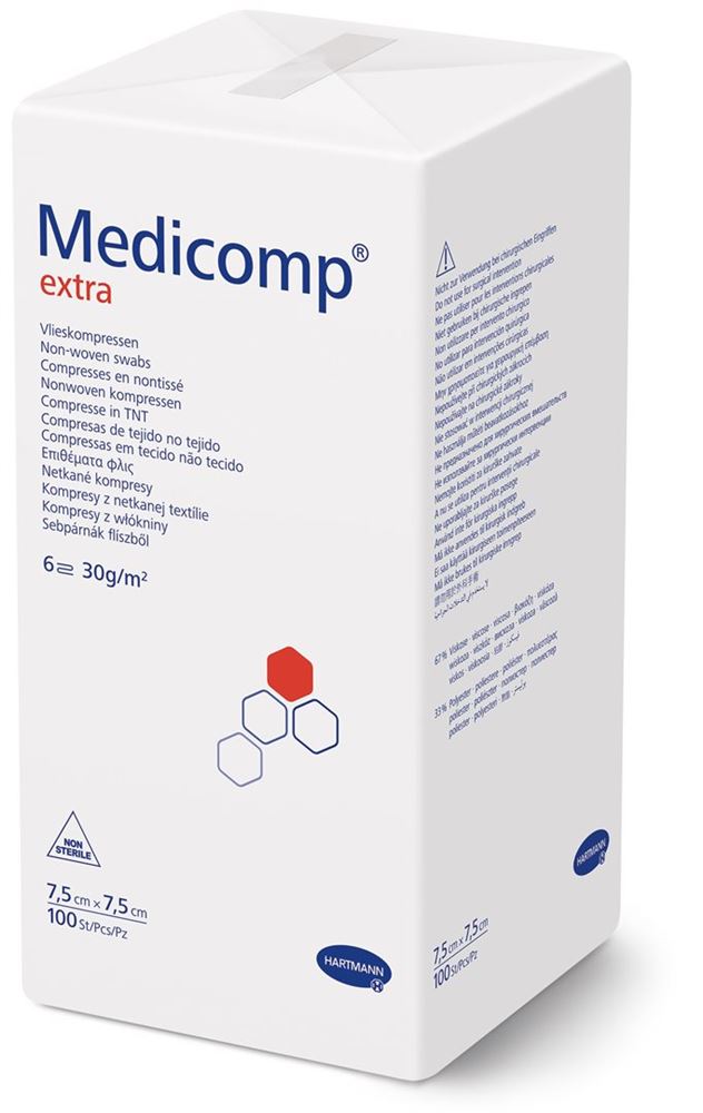Medicomp Extra 6 fach S30 7.5x7.5cm unsteril Btl 100 Stk