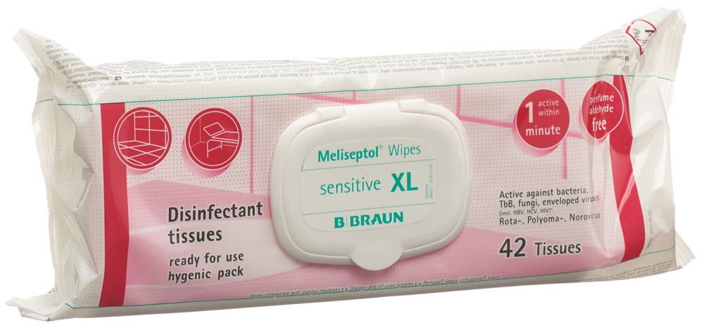 Meliseptol Wipes XL Sensitive Flowpack 42 Stk
