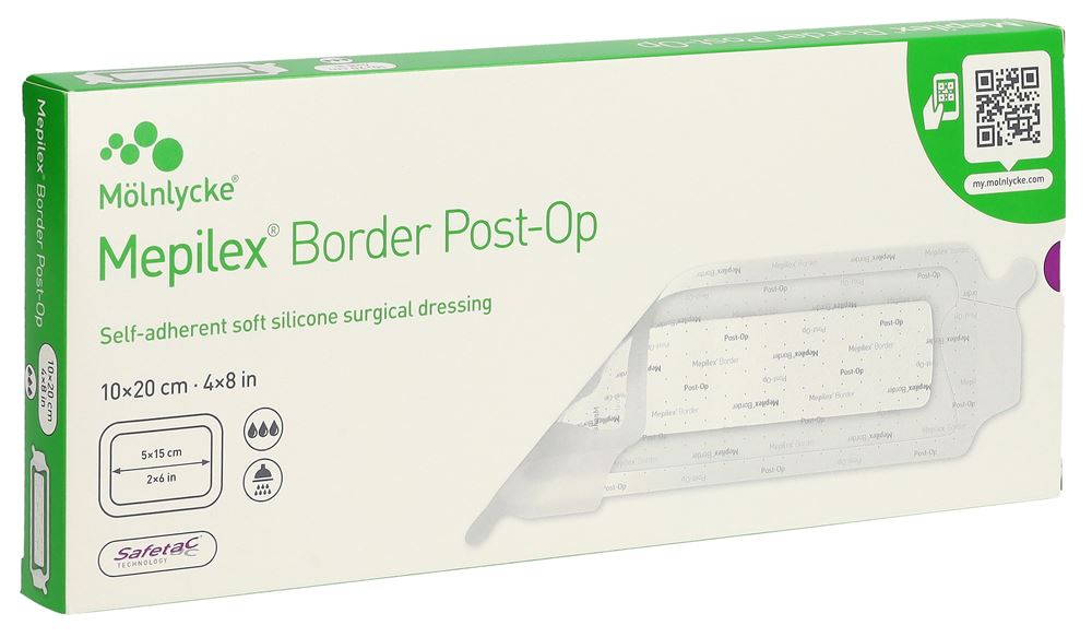 Mepilex Border Post OP 10x20cm Box 5 Stk