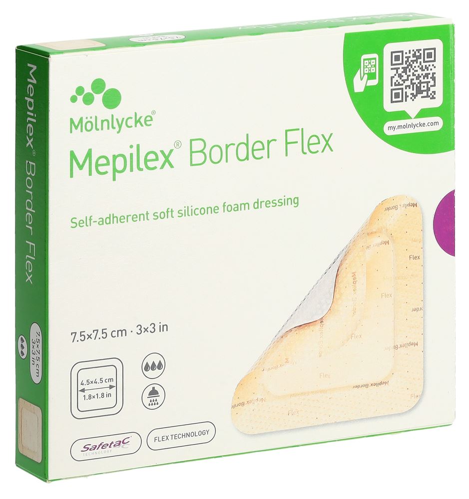 Mepilex (Pi-Gax) Border Flex 7.5x7.5cm 5 Stk