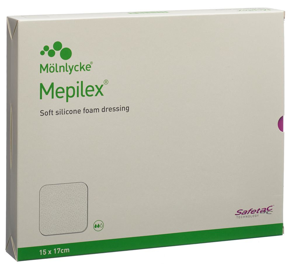 Mepilex Schaumverband Safetac 15x17cm Silikon 5 Stk