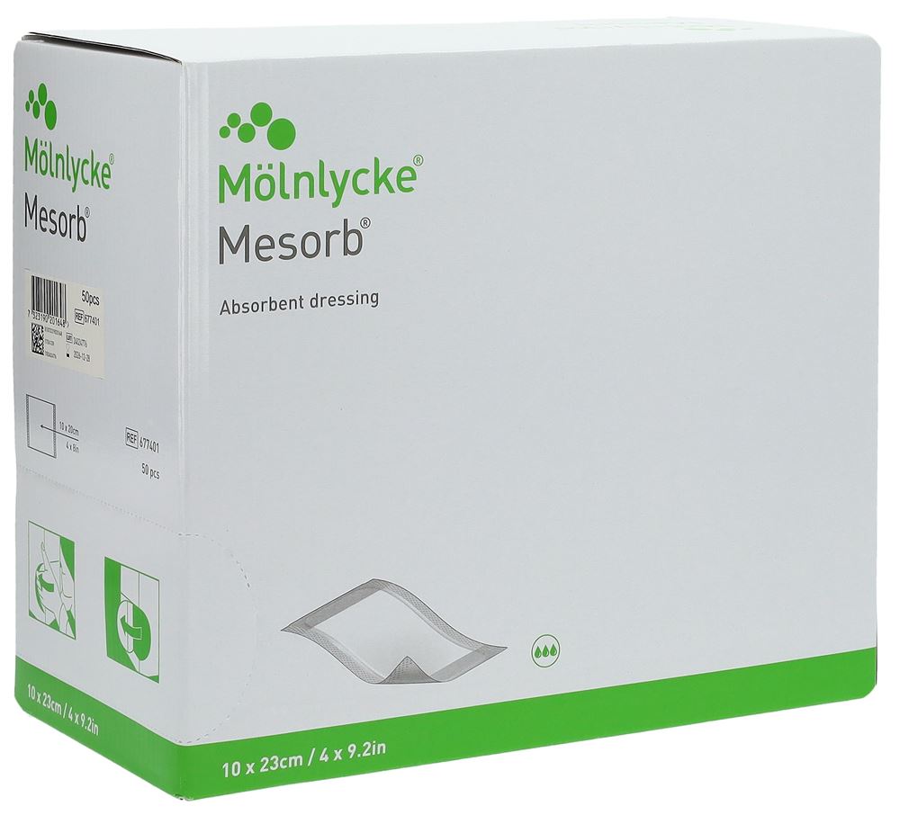Mesorb Absorbierender Saugverband 10x23cm steril 50 Stk