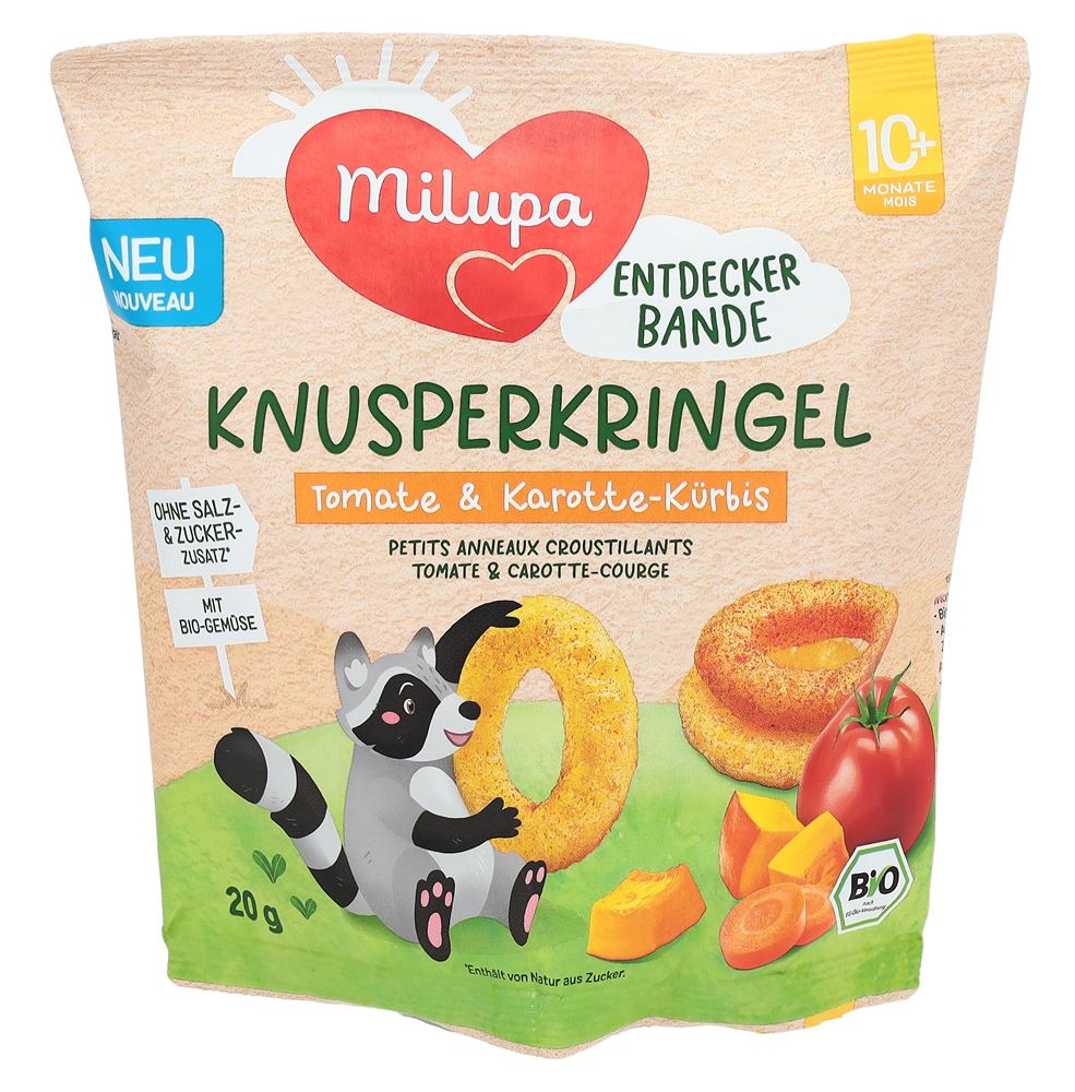 Milupa Bio Knusperkringel Tomate & Karotte Kürbis 10 Monate 20 g