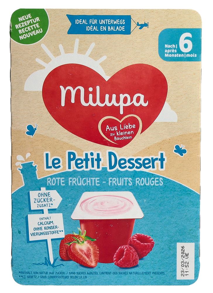 Milupa le Petit Dessert Himbeere Erdbeere 6 x 55 g