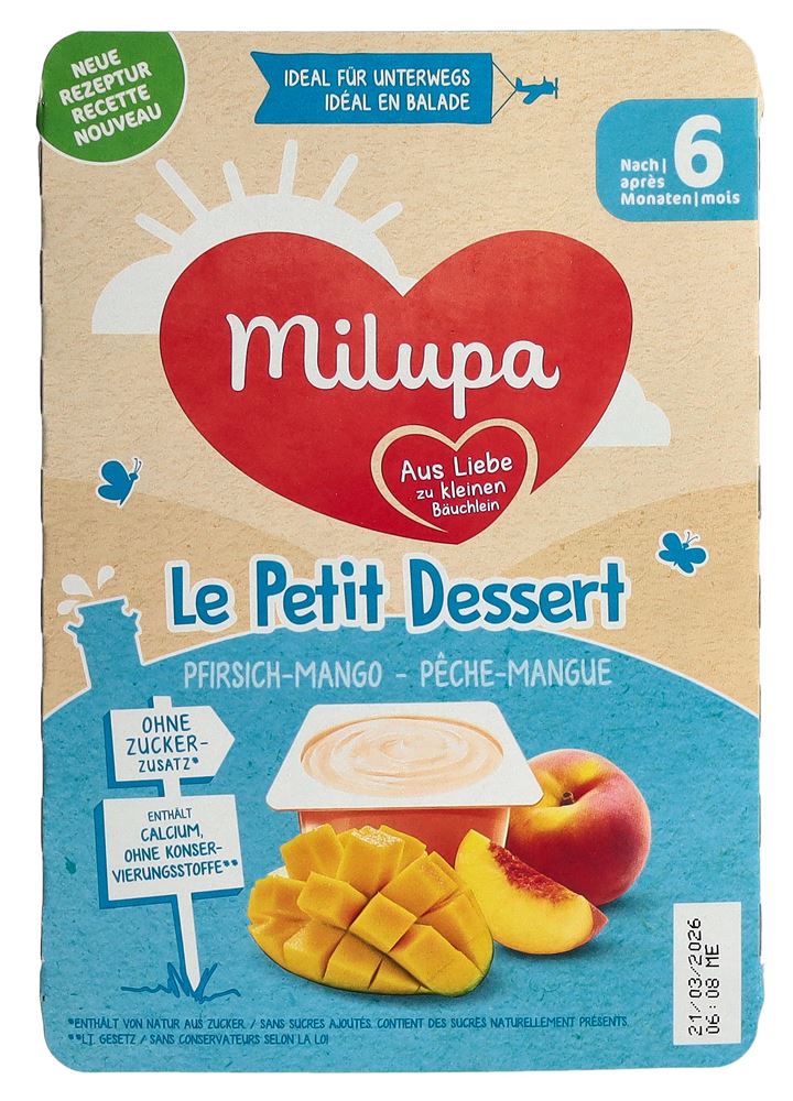Milupa le Petit Dessert Mango Pfirsich 6 x 55 g